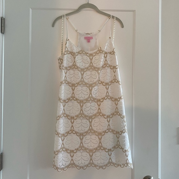 Lily Pulitzer Dusk Resort White Gold Lace Dress - Picture 2 of 6
